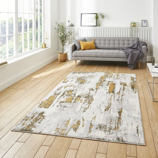Apollo GR579 Grey/Gold Rug - Love-Rugs