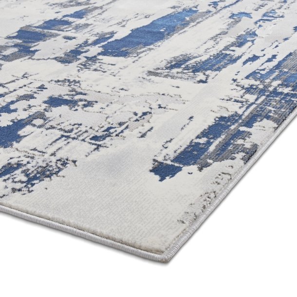 Apollo GR579 Grey/Navy Rug - Love-Rugs