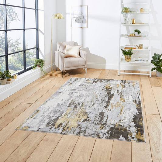 Apollo - Think GR580 Grey Gold Rug - Love-Rugs alternate image
