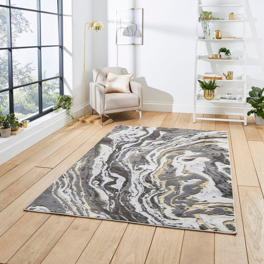 Apollo - Think GR584 Grey Gold Rug - Love-Rugs alternate image