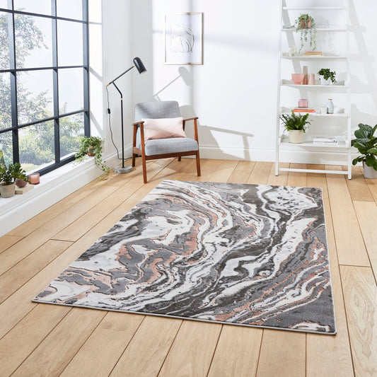 Apollo - Think GR584 Grey Rose Rug - Love-Rugs alternate image