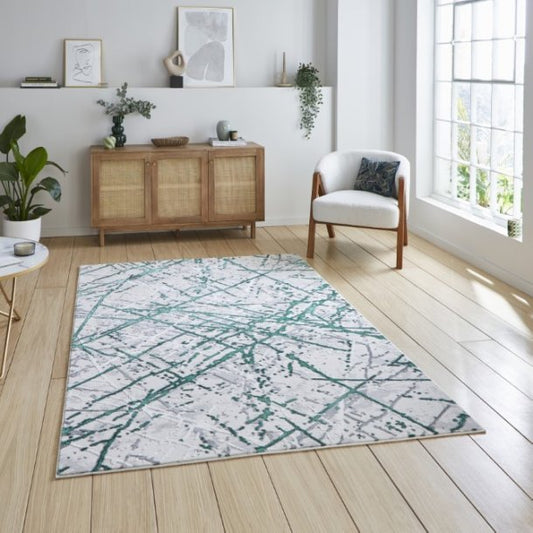 Artemis B8403A Green/Silver Rug - Love-Rugs