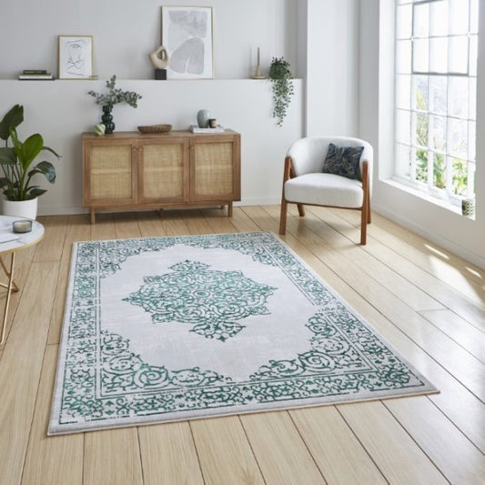 Artemis B9076A Green/Silver Rug - Love-Rugs
