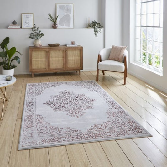Artemis B9076A Rose/Silver Rug - Love-Rugs