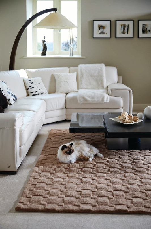 Basket Weave 3D Blush Rug - Love-Rugs alternate image
