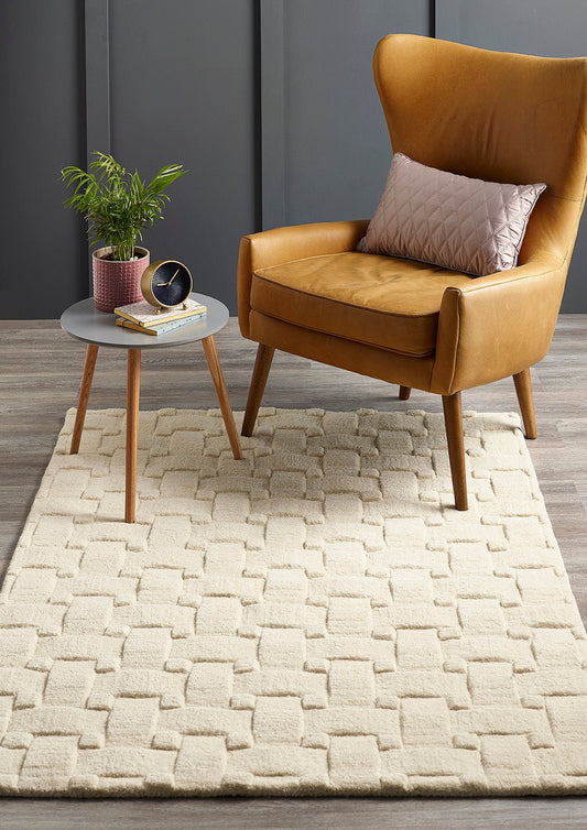 Basket Weave 3D New Ivory Rug - Love-Rugs alternate image
