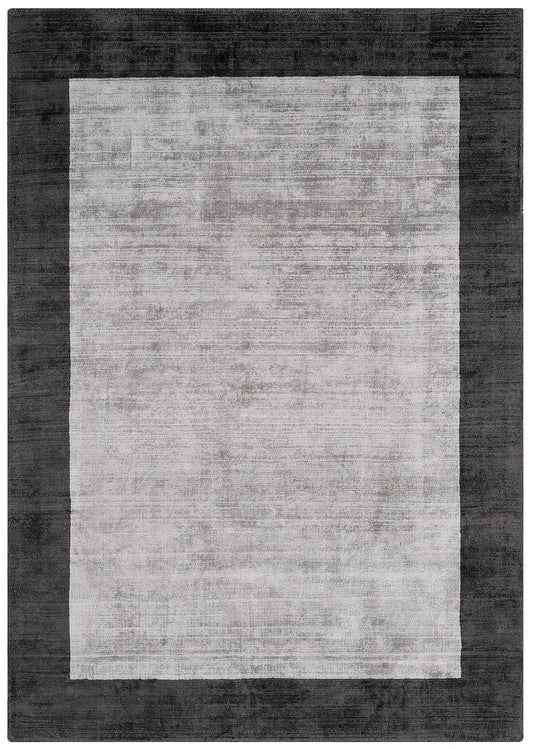 Blade Border Charcoal Silver Rug - Love-Rugs