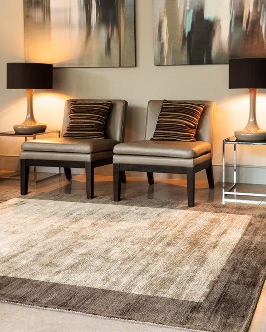 Blade Border Chocolate Mocha Rug - Love-Rugs alternate image