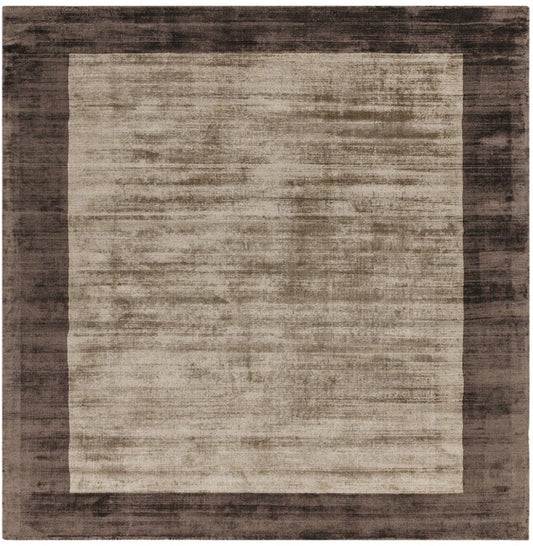 Blade Border Chocolate Mocha Square Rug - Love-Rugs
