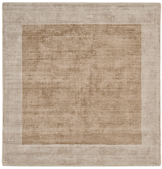 Blade Border Putty Champagne Square Rug - Love-Rugs