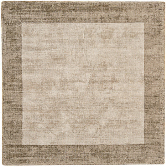 Blade Border Smoke Putty Square Rug - Love-Rugs