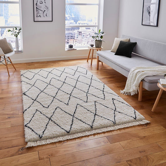 Boho 8280 White Black Rug - Love-Rugs alternate image