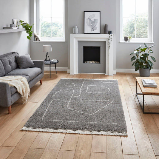 Boho A474 Grey/Cream Rug - Love-Rugs alternate image