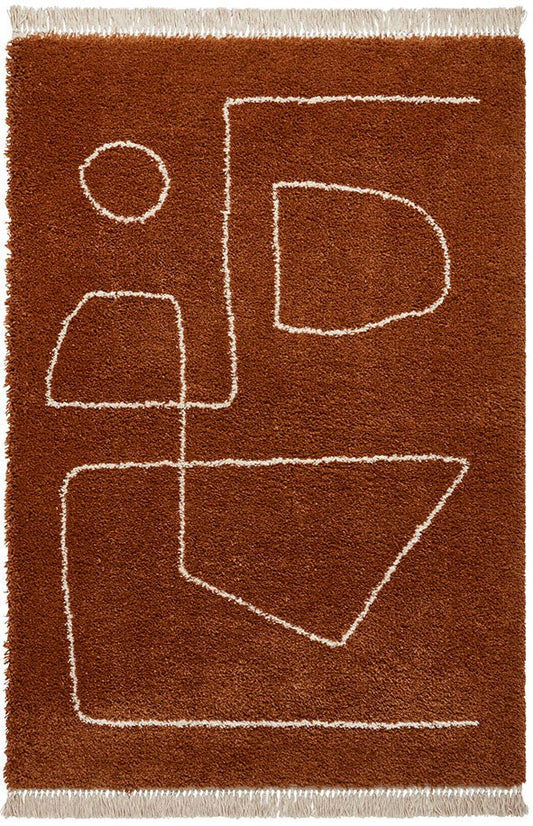 Boho A474 Rust Rug - Love-Rugs