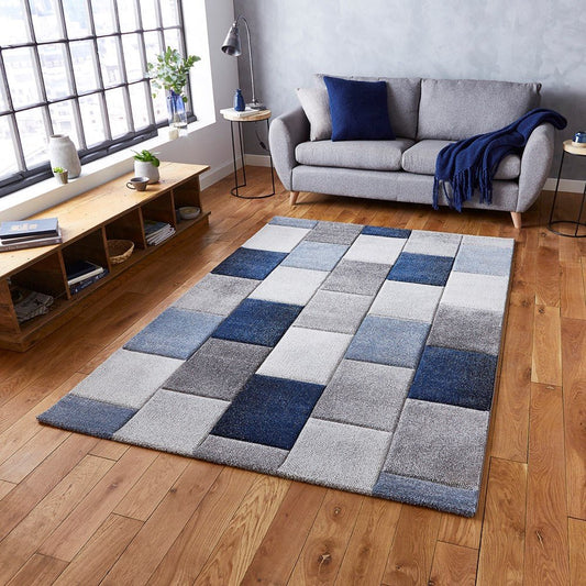 Brooklyn 21830 - Grey / Blue Rug - Love-Rugs