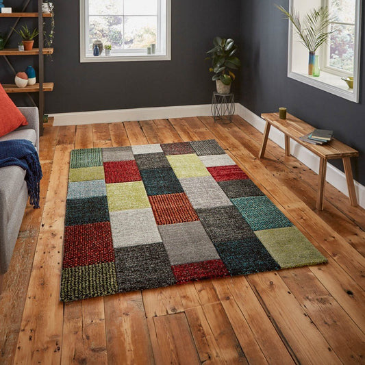 Brooklyn 21830 - Grey / Multi Rug - Love-Rugs