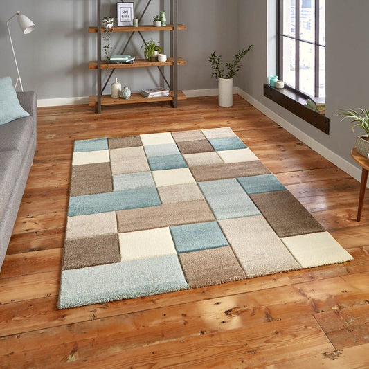 Brooklyn 646 - Beige / Blue Rug - Love-Rugs