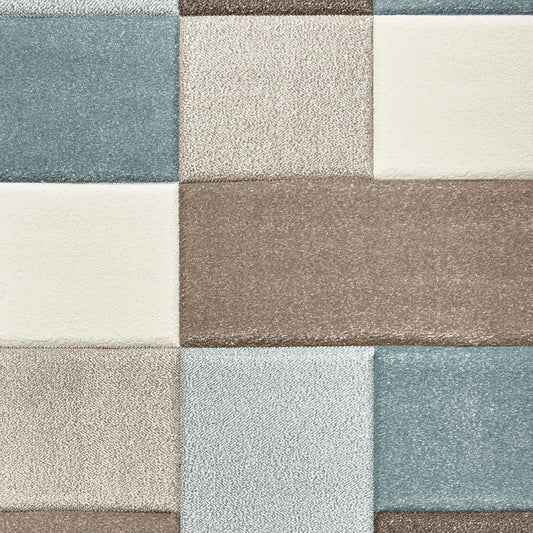 Brooklyn 646 - Beige / Blue Runner Rug - Love-Rugs alternate image