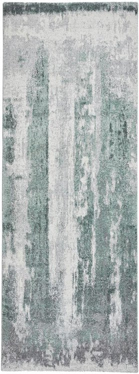 Brooklyn 8595 - Ivory Green Runner Rug - Love-Rugs