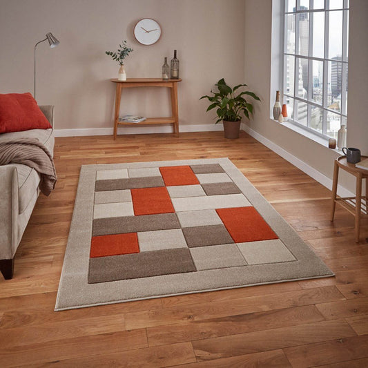 Brooklyn BRK04 - Beige / Terracotta Rug - Love-Rugs