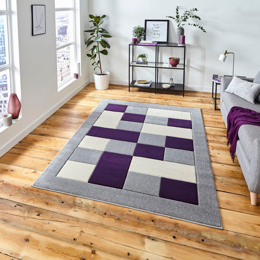 Brooklyn BRK04 Grey / Purple Rug - Love-Rugs alternate image