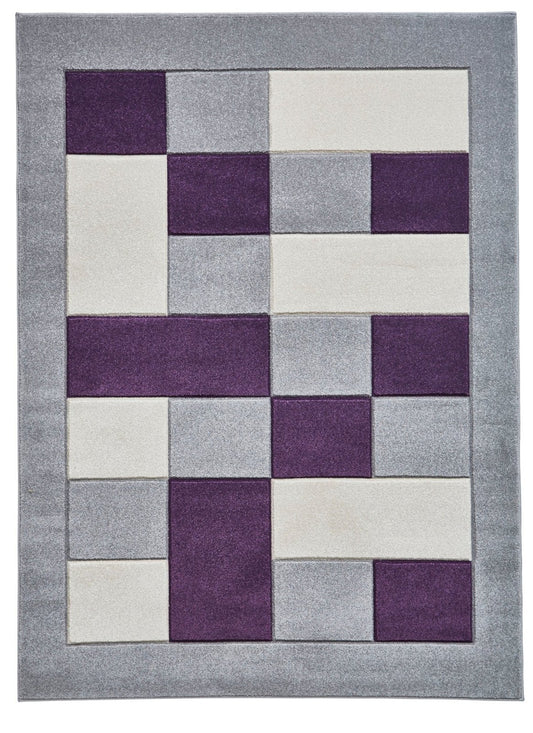 Brooklyn BRK04 Grey / Purple Rug - Love-Rugs