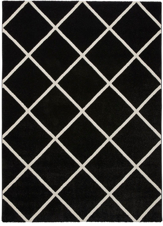 Brooklyn BRK35 Black White Rug - Love-Rugs