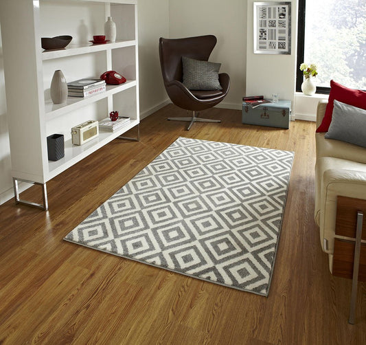 Brooklyn BRK89 Grey/White Rug - Love-Rugs