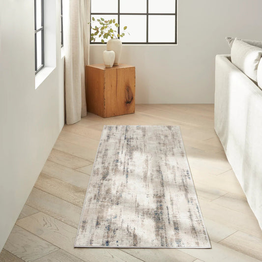 Calvin Klein Ck022 Infinity IFN02 Ivory/Grey/Blue Runner Rug - Love-Rugs