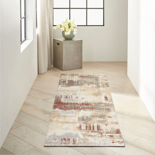 Calvin Klein Enchanting ECH02 Grey/Rust Runner Rug - Love-Rugs alternate image