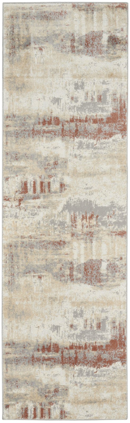 Calvin Klein Enchanting ECH02 Grey/Rust Runner Rug - Love-Rugs