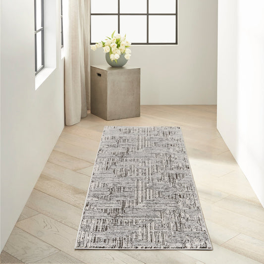 Calvin Klein Irradiant IRR01 Cream Black Runner Rug - Love-Rugs alternate image
