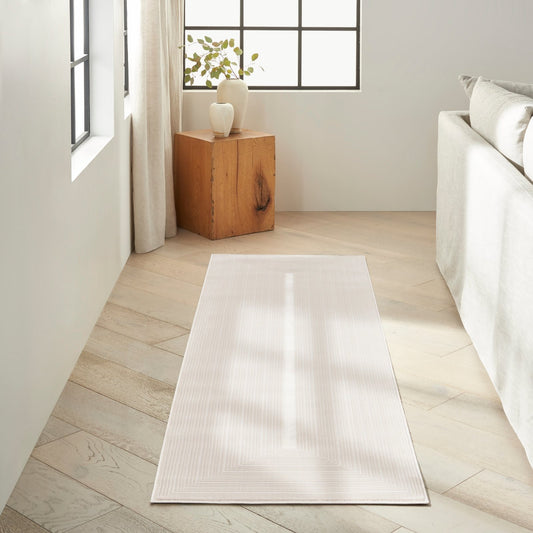 Calvin Klein Irradiant IRR02 Ivory Runner Rug - Love-Rugs