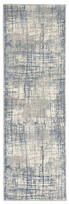 Calvin Klein Rush CK950 Ivory / Blue Runner Rug - Love-Rugs