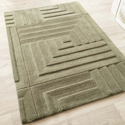 Carved Maze Green Rug - Love-Rugs