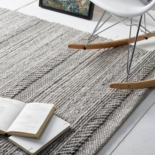 Chunky Knit Grey Rug - Love-Rugs alternate image