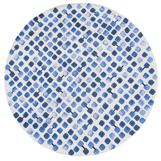 Cobblestone Amparo Blues 9348 Round Rug - Love-Rugs