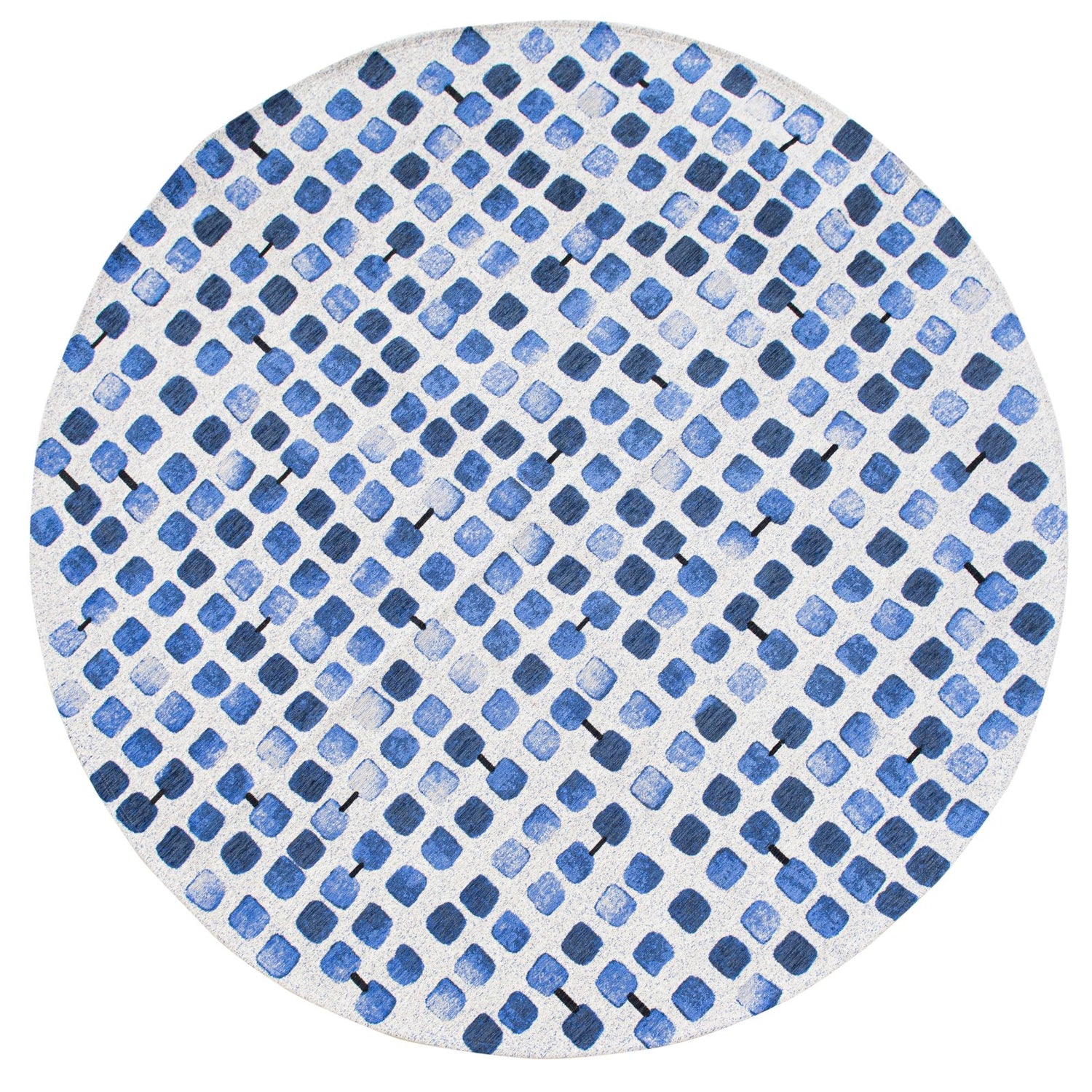 Cobblestone Amparo Blues 9348 Round Rug - Love-Rugs
