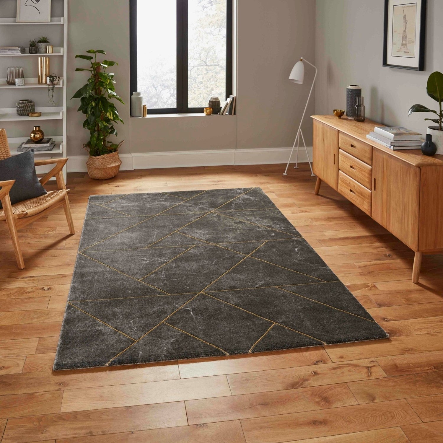 Grey Gold Metallic Rug Craft 23486 Dark Grey Gold Rug – Love-Rugs