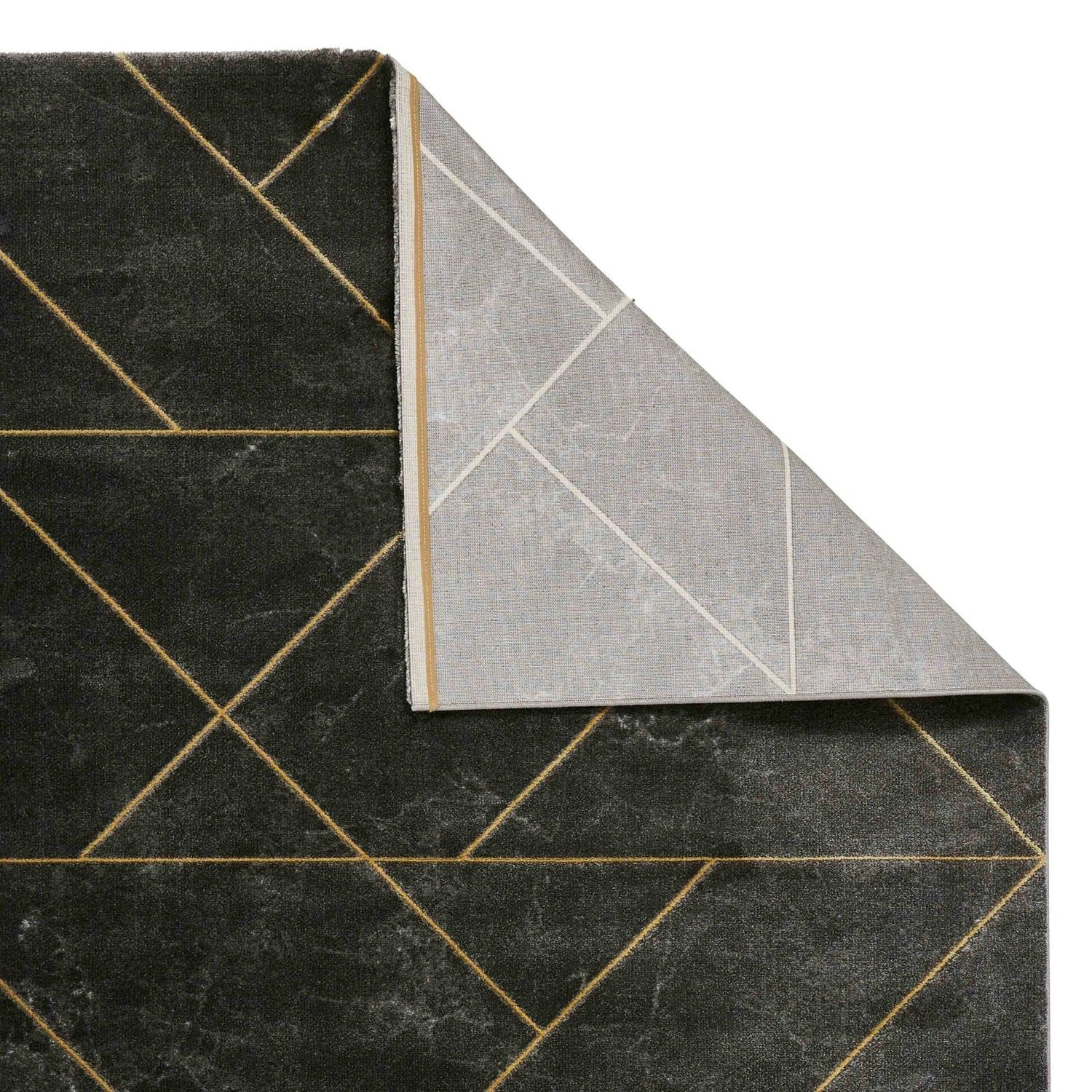 Grey Gold Metallic Rug Craft 23486 Dark Grey Gold Rug – Love-Rugs