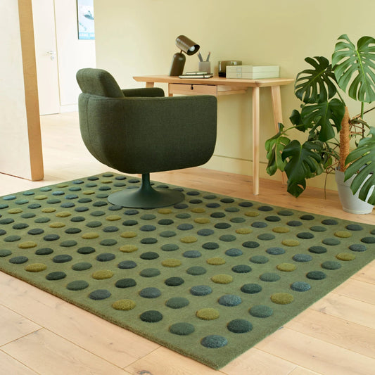 Dotty Green Rug - Love-Rugs alternate image