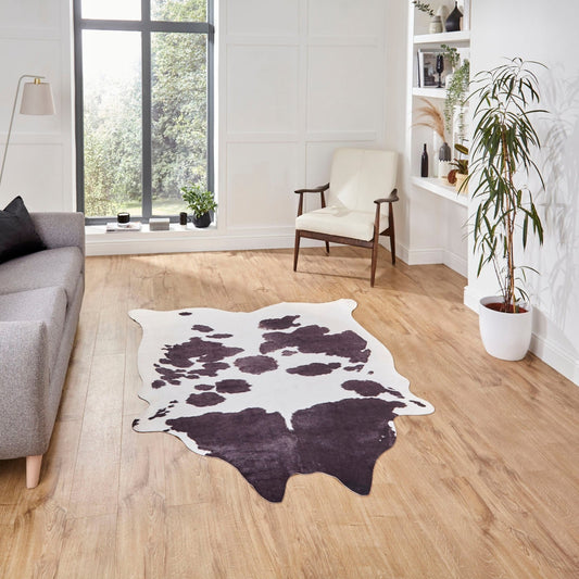 Faux Hide Cow Print Black/White Rug - Love-Rugs alternate image