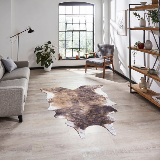 Faux Hide Cow Print Brown/White Rug - Love-Rugs alternate image