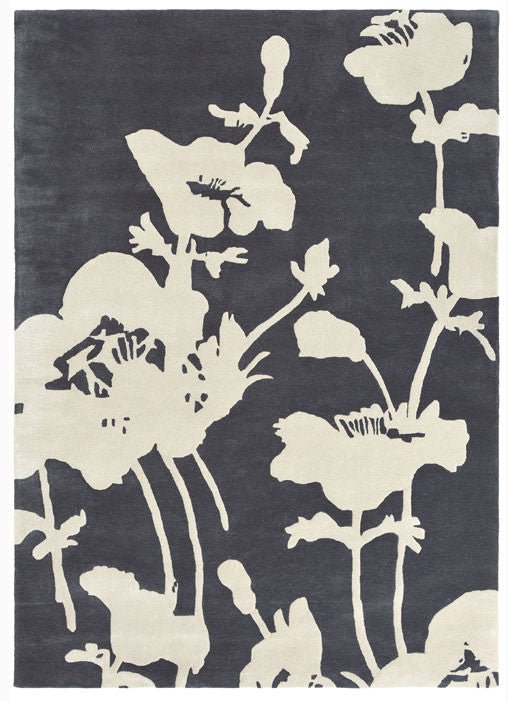 Florence Broadhurst Floral 300 Charcoal 039604 Rug - Love-Rugs