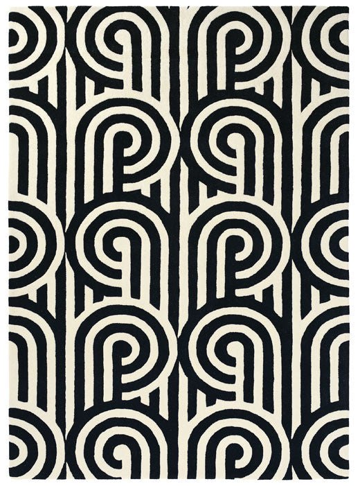 Florence Broadhurst Turnabouts Black 039205 Rug - Love-Rugs