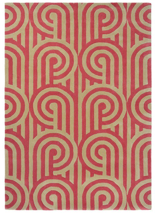 Florence Broadhurst Turnabouts Claret 039200 Rug - Love-Rugs