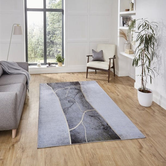 Force K7280 Grey/Gold Rug - Love-Rugs