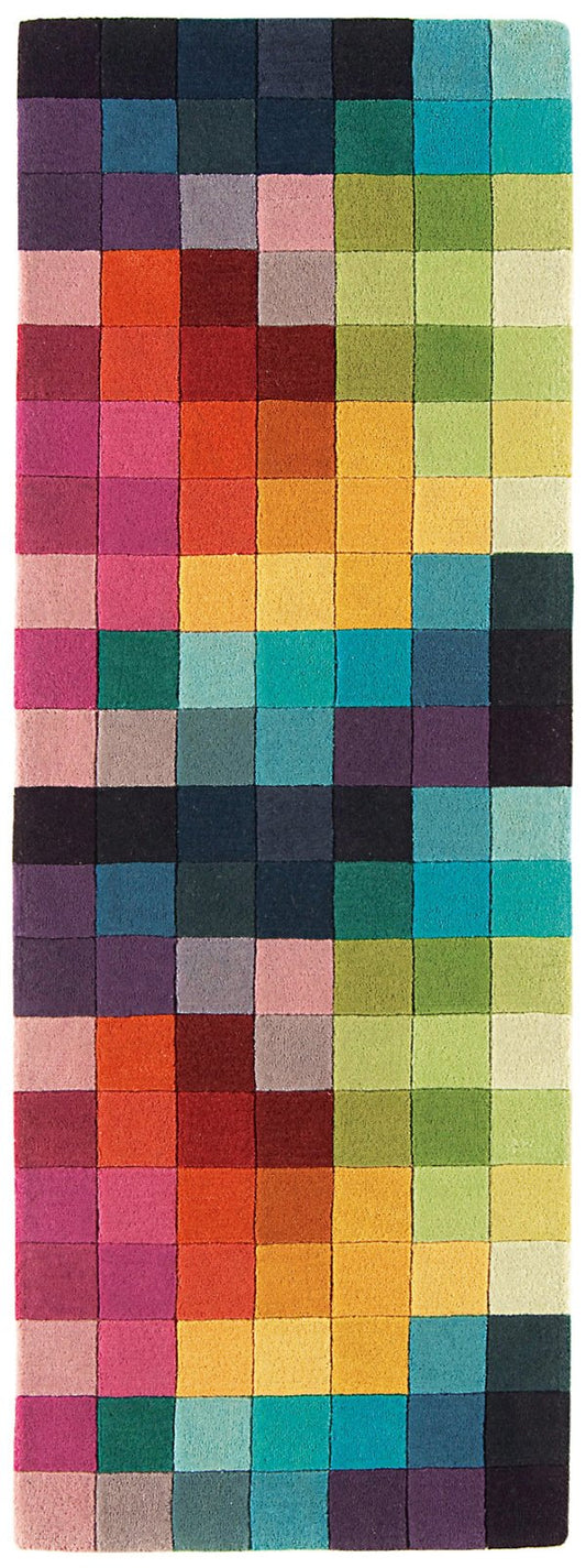 Funk Multi Coloured Boxes Runner Rug - Love-Rugs