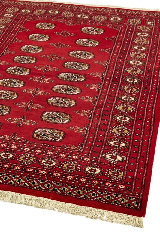 Hand-knotted Bokhara Red Rug - Love-Rugs alternate image