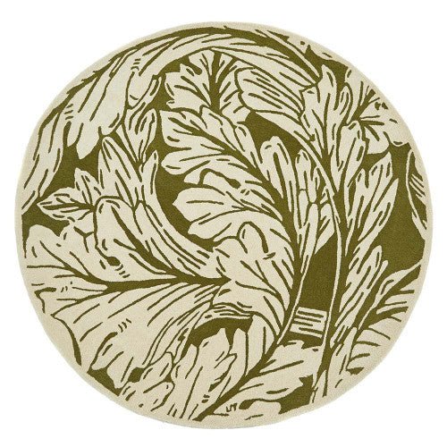 Heritage Floral 2 Moss Round Rug - Love-Rugs